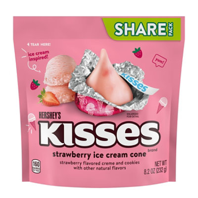 Hersheys Kisses Strawberry Ice Cream Cone Flavored Candy Share Pack - 8.2 Oz - Image 1