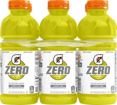 Gatorade Zero Zero Sugar Thirst Quencher Lemon Lime 20 Fl Oz X 6 - 120 FZ - Image 1