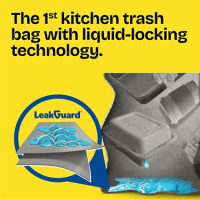 Glad Forceflex Maxstrength Leakguard Tall Kitchen Trash Bags, 13 Gal, Sunshine Lemon Scent, 34 Ct - 34 CT - Image 3