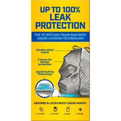 Glad Forceflex Maxstrength Leakguard Tall Kitchen Trash Bags, 13 Gal, Sunshine Lemon Scent, 34 Ct - 34 CT - Image 2