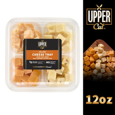 Upper Cut Assorted Variety Cubed Cheese Tray - 12 OZ - Image 1
