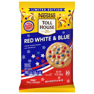 Nestle Toll House Cookie Dough Red White & Blue Sprinkles Bar 14oz - 14 OZ - Image 2