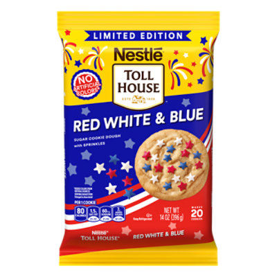 Nestle Toll House Cookie Dough Red White & Blue Sprinkles Bar 14oz - 14 OZ - Image 1