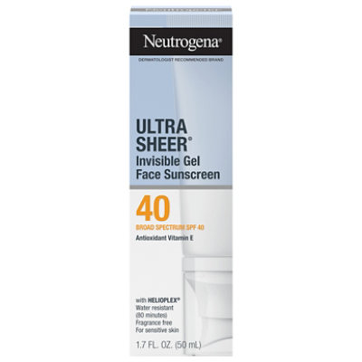 Neutrogena Ultra Sheer Invisible Gel Face Sunscreen Broad Spectrum Spf 40, 1.7 Oz - 1.7 OZ - Image 1