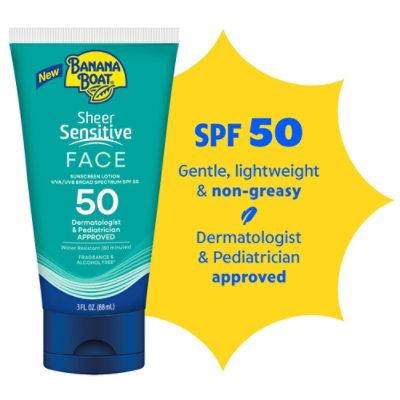 Banana Boat Sheer Sensitive Spf50 Face Lotion 3 Fl Oz - 3 FZ - Image 2