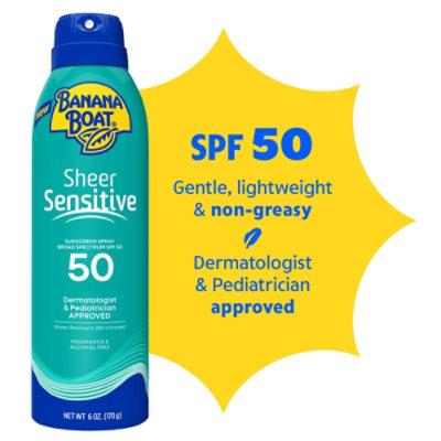 Banana Boat Sheer Sensitive Spf 50 Body Spray 6 Oz - 6 OZ - Image 2