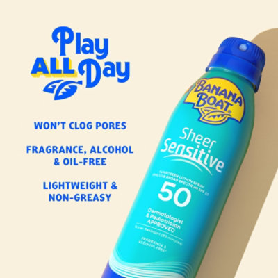 Banana Boat Sheer Sensitive Spf 50 Body Spray 6 Oz - 6 OZ - Image 5