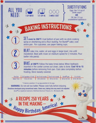 Pillsbury Funfetti Stars And Stripes Cake, 15.25 Oz - EA - Image 5