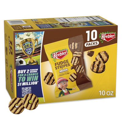 Keebler Mini Fudge Stripe Cookies 10 Count Multipack - 10oz / 283g - 10-1 OZ - Image 1