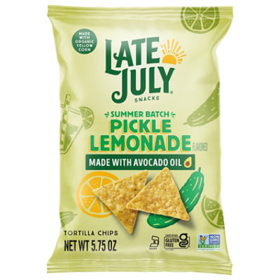 LATE JULY Snacks Pickle Lemonade Tortilla Chips - 5.75 Oz - Image 1