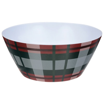 Ssel Melamine Plaid Serv Bowl - EA - Image 1