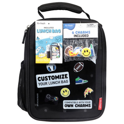 Fit + Fresh Charms Lunch Bag Black - Each - Image 1