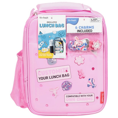 Fit + Fresh Charms Lunch Bag Pink - Each - Image 3