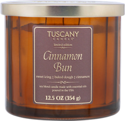 Tuscany Candle Cinnamon Bun Painted Glass Candle - 12.5 Oz - Image 1