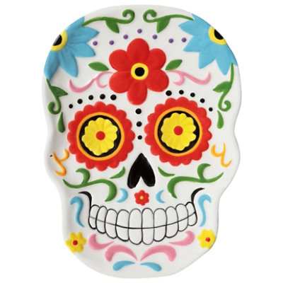 Ssel 8in Ceramic Day Of The Dead Skull Plate - EA - Image 1
