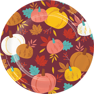 Signature Select Pumpkin Toss Lunch Plates - 8 Count - Image 1