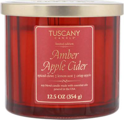 Tuscany Candle Amber Apple Cider Painted Candle - 12.5 Oz - Image 1