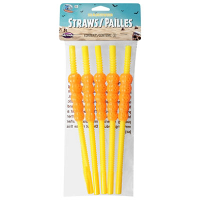 Fun Summerween Straws Yellow - 5 ct - Image 1
