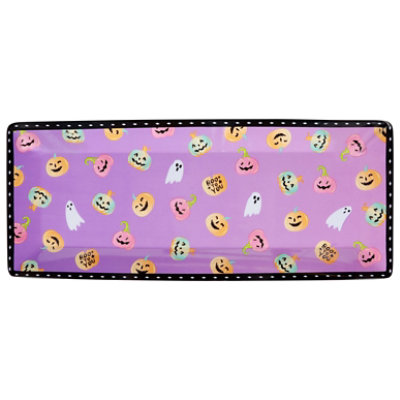 Ssel Halloween Rect Serv Tray Pumpkin - EA - Image 2
