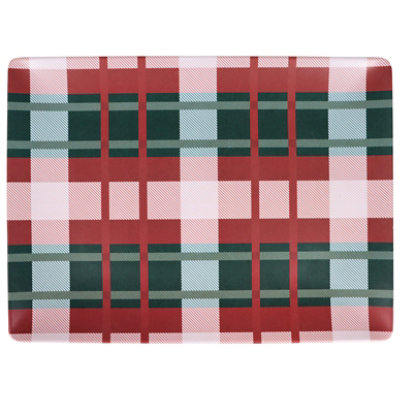 Ssel Melamine Plaid Platter - EA - Image 1