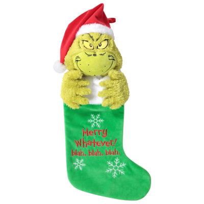 Ruz Grinch 3d Plush Stocking - EA - Image 1