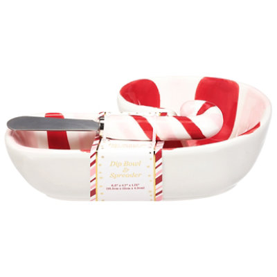 Home Ceramic Candy Cane Bowl - EA - Image 1