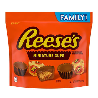 Reeses Miniatures Milk Chocolate Peanut Butter Cups Candy Family Pack - 15.8 Oz - Image 1