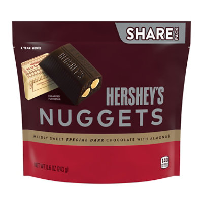 Hersheys Nuggets Special Dark Chocolate With Almonds Candy Share Pack - 8.6 Oz - Image 1