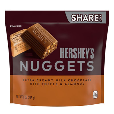 HERSHEY'S NUGGETS Milk Chocolate Toffee and Almonds Candy Share Pack - 9 OZ - Image 1