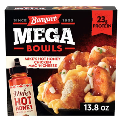 Banquet Mega Bowls Mikes Hot Honey Chicken Macn Cheese Frozen Meal 13.8 Oz - 13.8 OZ - Image 1