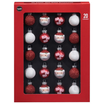 Ssel Mini Glass Ornament Santa - 20 ct - Image 1