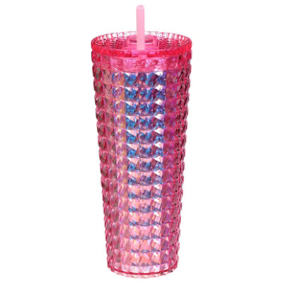 Elite Pink Gem Plastic Tumbler 24z - EA - Image 1