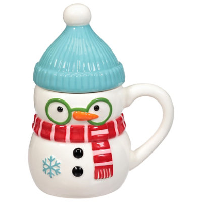 Ssel Snowman Face Mugs W Lid - EA - Image 1