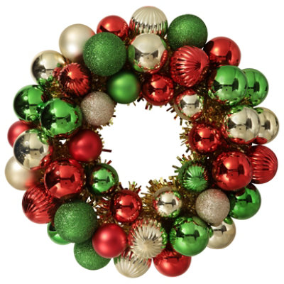 Ssel 12in Tinsel Wreath Multi - EA - Image 1