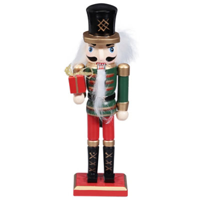 Ssel 7in Wood Nutcracker Red - EA - Image 1