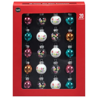 Ssel Mini Glass Ornament H Jolly - 20 ct - Image 2