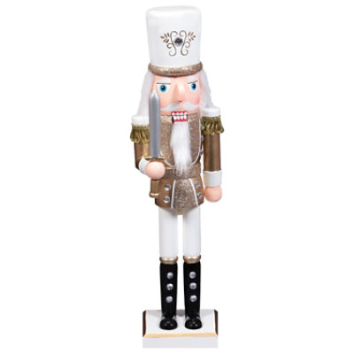 Ssel 15 In Wood Nutcracker White - EA - Image 1
