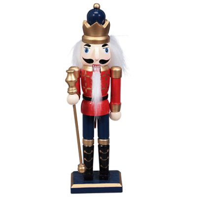Ssel 7in Wood Nutcracker Blue - EA - Image 1
