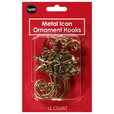 Ssel Ornament Hooks Gld Snwflk - 12 ct - Image 1