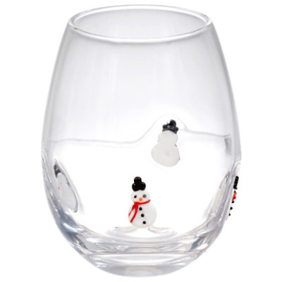 Elite Stemless Wine Glass Snowman - EA - Image 1