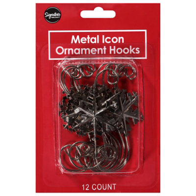 Ssel Ornament Hooks Slvr Snwflk - 12 ct - Image 1