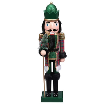 Ssel 15 In Wood Nutcracker Green - EA - Image 1