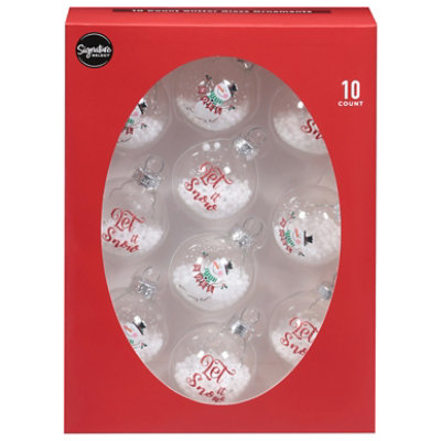 Ssel Snowmn Glass Ornament - 10 ct - Image 1