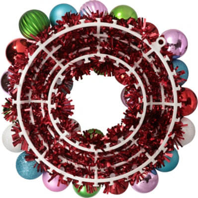 Ssel 12in Tinsel Wreath Bright - EA - Image 3