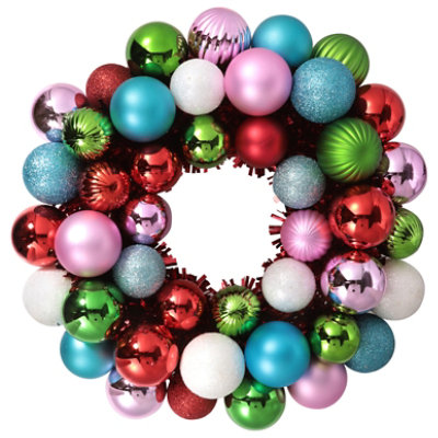 Ssel 12in Tinsel Wreath Bright - EA - Image 1