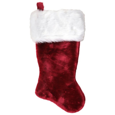 Ssel Burgundy Plush Stocking - EA - Image 2