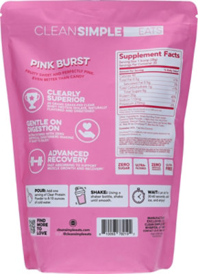 Clean Simple Eats Clear Protein Pink Burst - 19.8 OZ - Image 4
