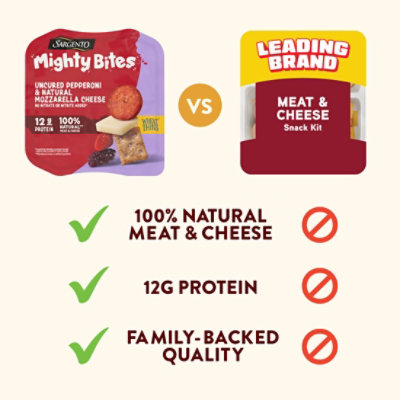 Sargento Mighty Bites Uncured Pepperoni & Mozzarella Cheese 2.8oz - 2.8 OZ - Image 4