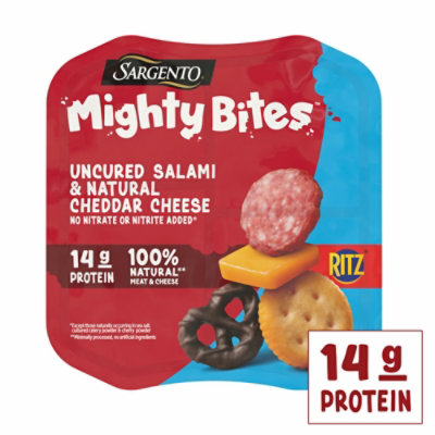 Sargento Mighty Bites Uncured Salami & Cheddar Cheese 2.8oz - 2.8 OZ - Image 1
