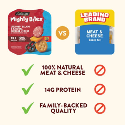 Sargento Mighty Bites Uncured Salami & Cheddar Cheese 2.8oz - 2.8 OZ - Image 4